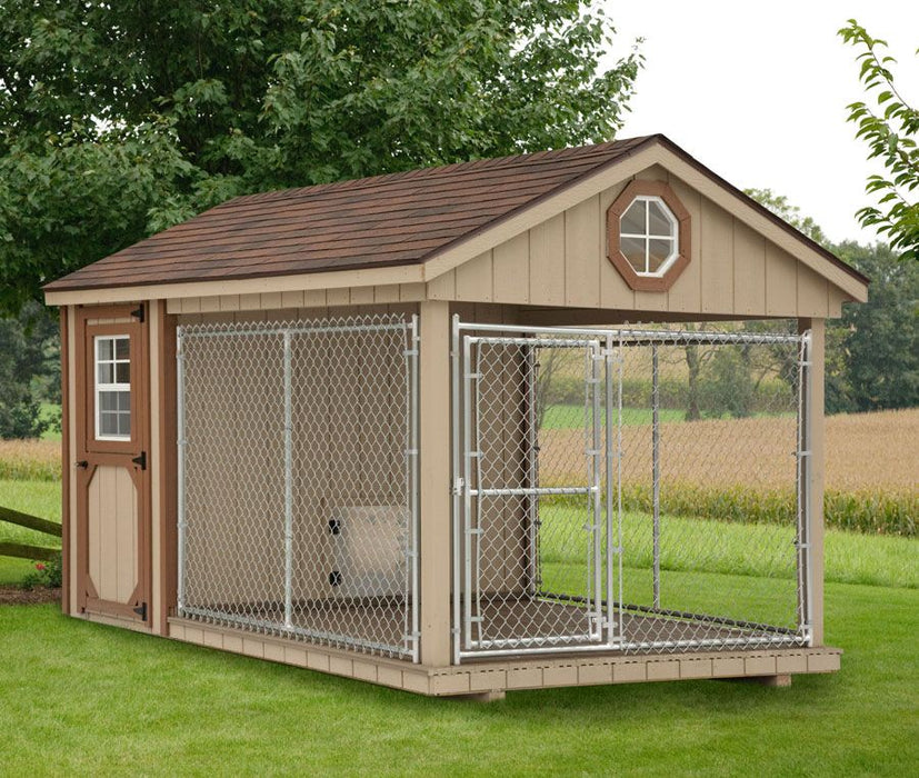 Amish Built 8 x 12 Outdoor Dog Kennel w/ 1 Run