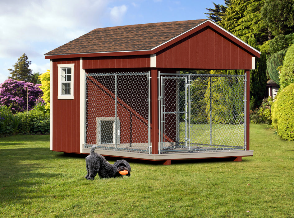 Amish Built 8 x 12 Outdoor Dog Kennel w/ 1 Run