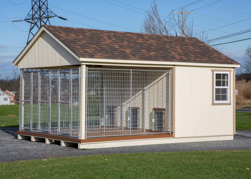 Amish Built 12 x 18 Outdoor Dog Kennel - The Dog Kennel Collection - Pet Houses Direct