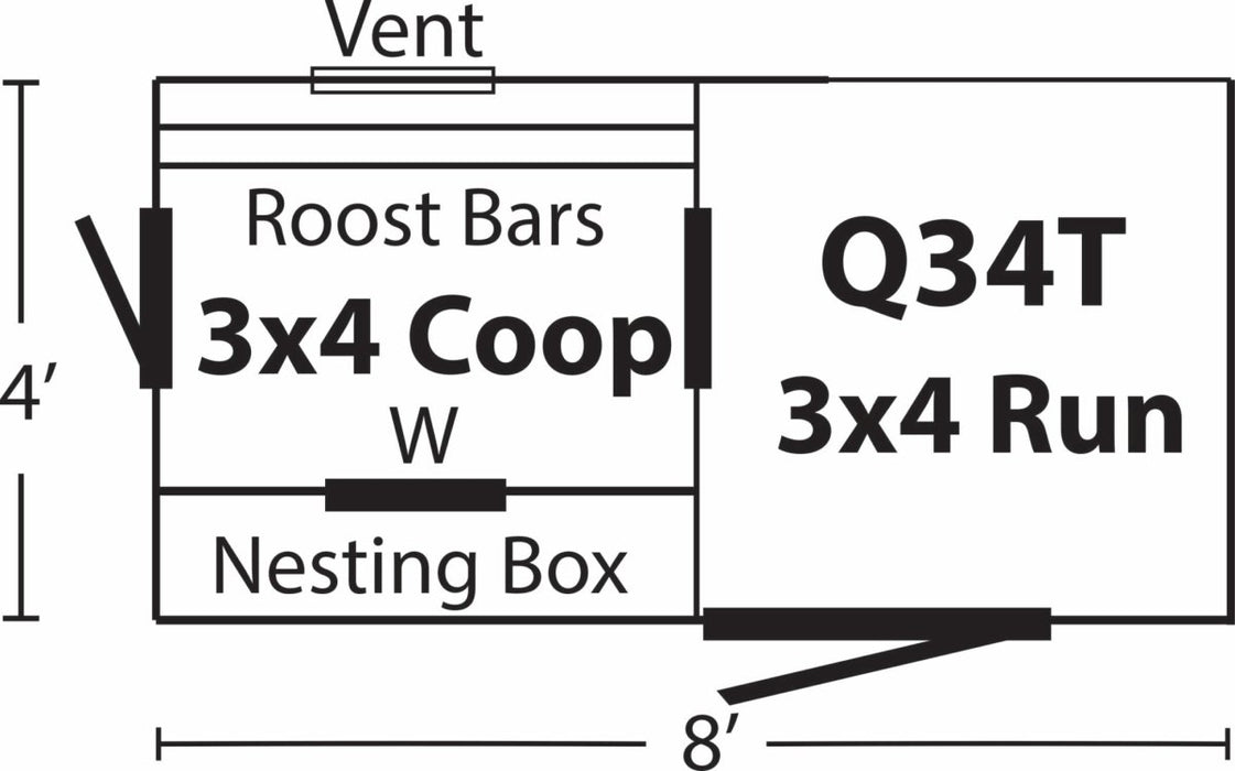 Amish Built 3×4 Tractor Chicken Coop with Cedar Stain - The Henhouse Collection - Pet Houses Direct