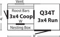 Amish Built 3×4 Tractor Chicken Coop with Cedar Stain - The Henhouse Collection - Pet Houses Direct