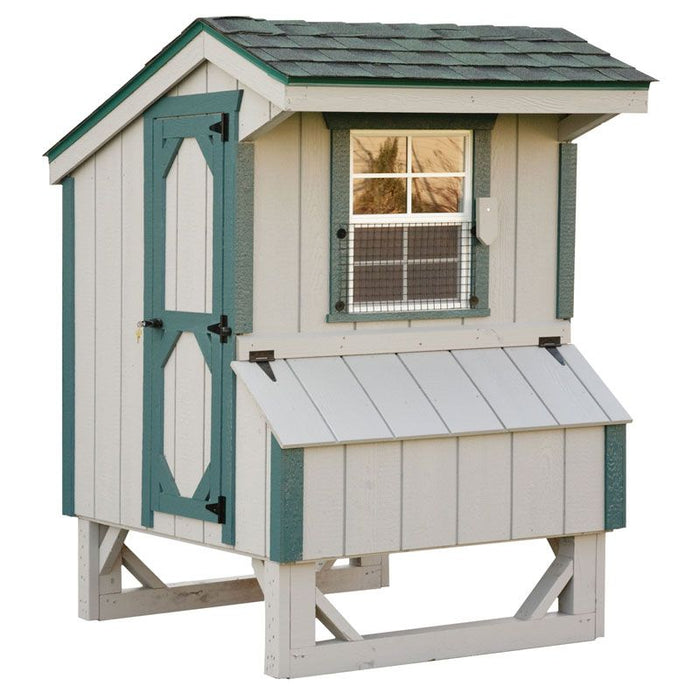 Amish Built 4×4 Quaker Chicken Coop – White/Black - The Henhouse Collection - Pet Houses Direct