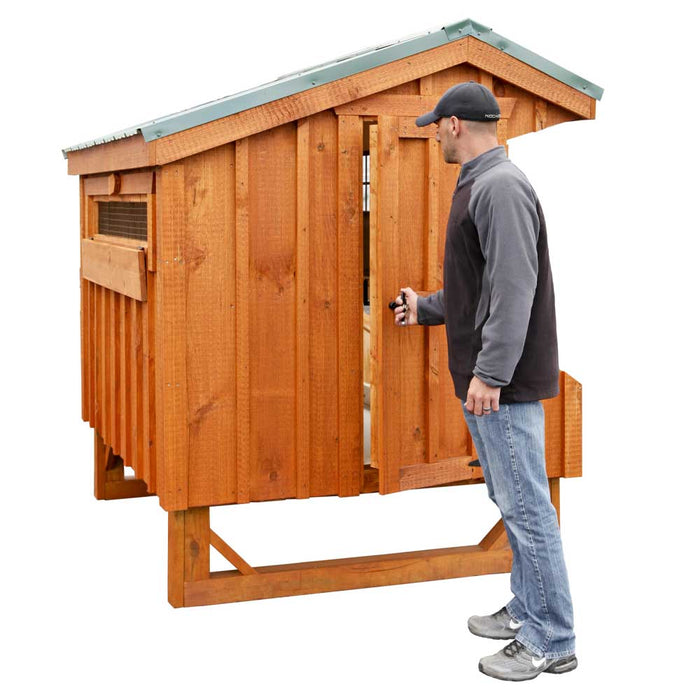 Amish Built 4×6 Quaker Chicken Coop – Cedar/Walnut Brown - The Henhouse Collection - Pet Houses Direct