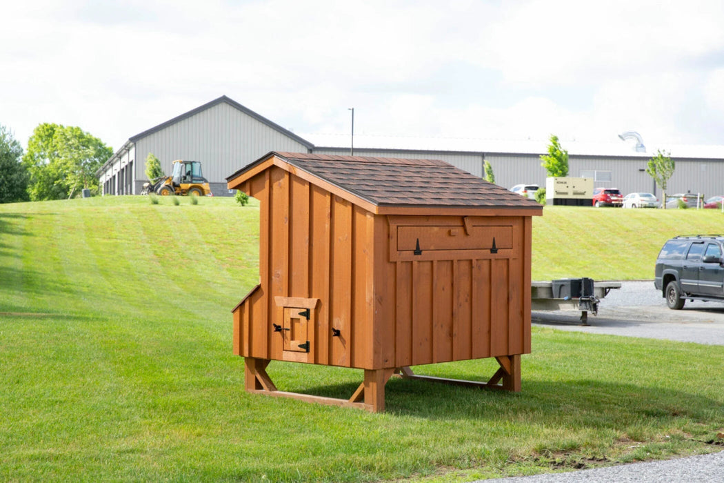 Amish Built 4×6 Quaker Chicken Coop – Cedar/Walnut Brown - The Henhouse Collection - Pet Houses Direct