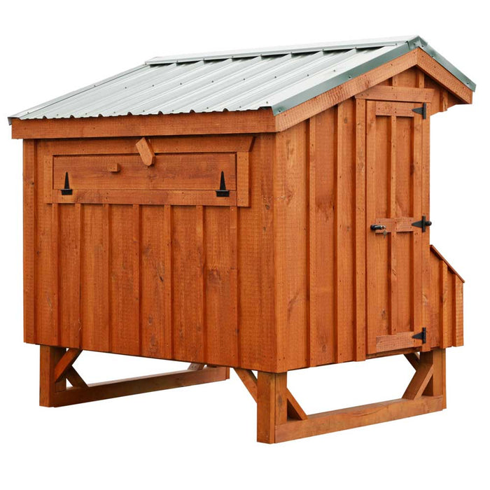 Amish Built 4×6 Quaker Chicken Coop – Cedar/Walnut Brown - The Henhouse Collection - Pet Houses Direct