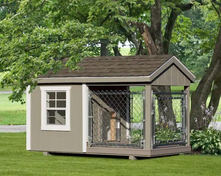 Amish Built 4×8 Dog Kennel - The Dog House Collection - Pet Houses Direct