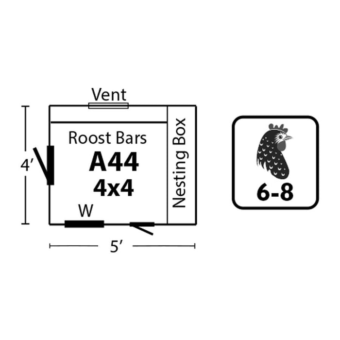 Amish Built 4W x 4L A - frame Chicken Coop - The Henhouse Collection - Pet Houses Direct