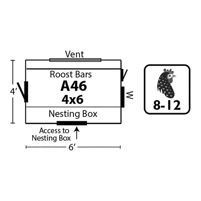 Amish Built 4W x 6L A - frame Chicken Coop - The Henhouse Collection - Pet Houses Direct