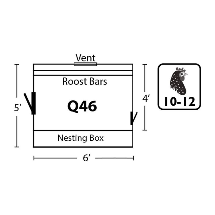 Amish Built 4W x 6L Quaker Chicken Coop - The Henhouse Collection - Pet Houses Direct