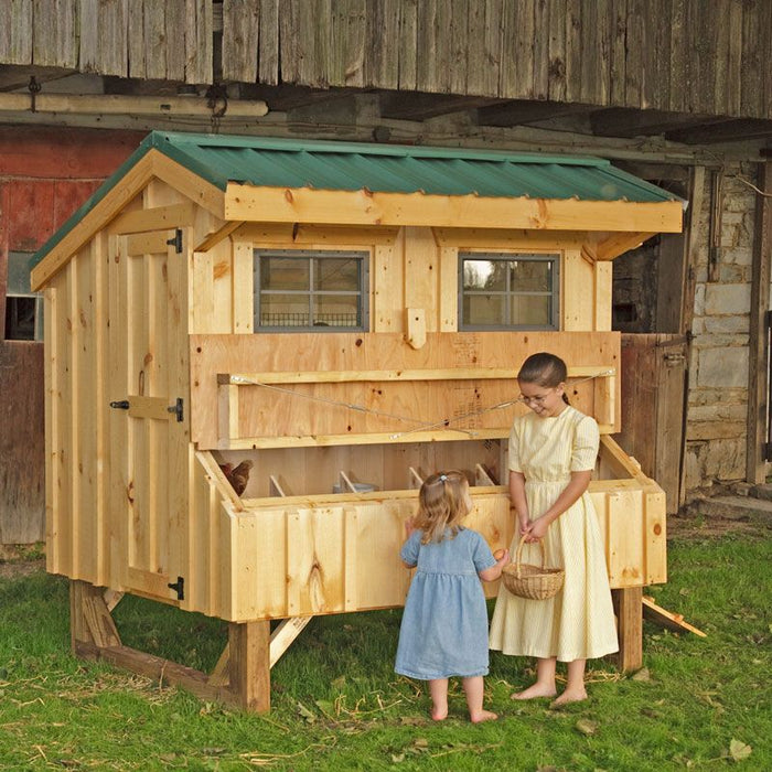 Amish Built 4W x 6L Quaker Chicken Coop - The Henhouse Collection - Pet Houses Direct