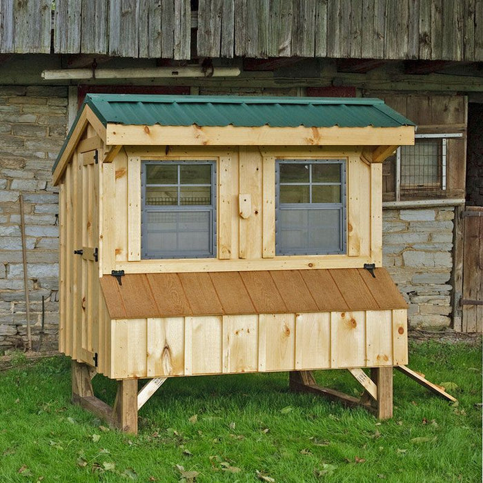 Amish Built 4W x 6L Quaker Chicken Coop - The Henhouse Collection - Pet Houses Direct