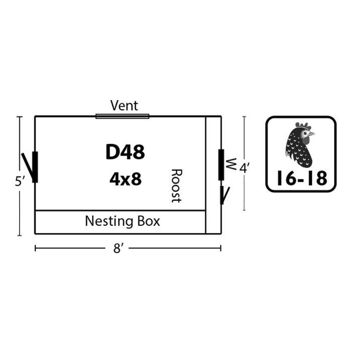 Amish Built 4W x 8L "The Dutch" Chicken Coop - Duratemp Siding - The Henhouse Collection - Pet Houses Direct