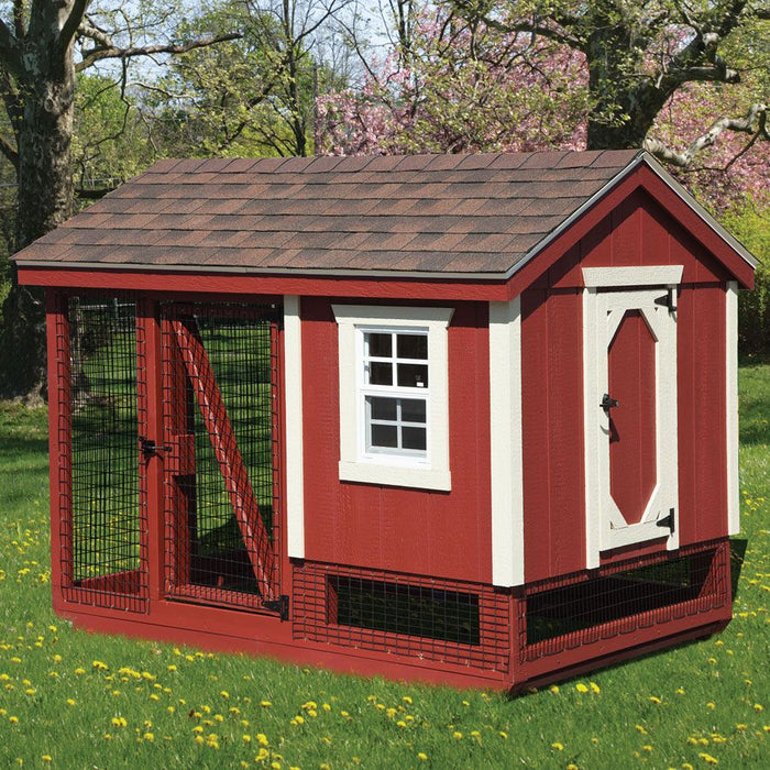 Amish Built 5' x 7' Combination Chicken Coop w/ Attached Run - The Henhouse Collection - Pet Houses Direct