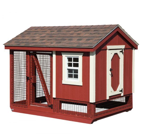 Amish Built 5' x 7' Combination Chicken Coop w/ Attached Run - The Henhouse Collection - Pet Houses Direct