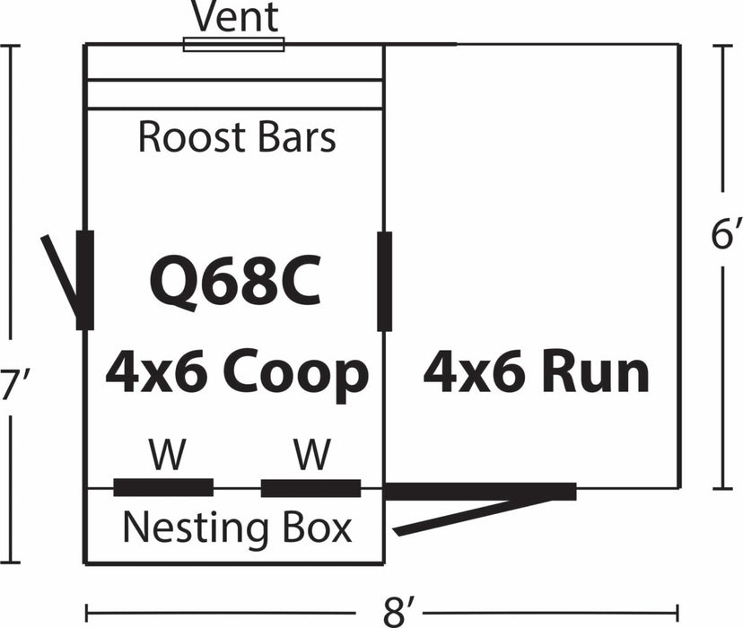 Amish Built 6×8 Combination Quaker Chicken Coop – White/White - The Henhouse Collection - Pet Houses Direct