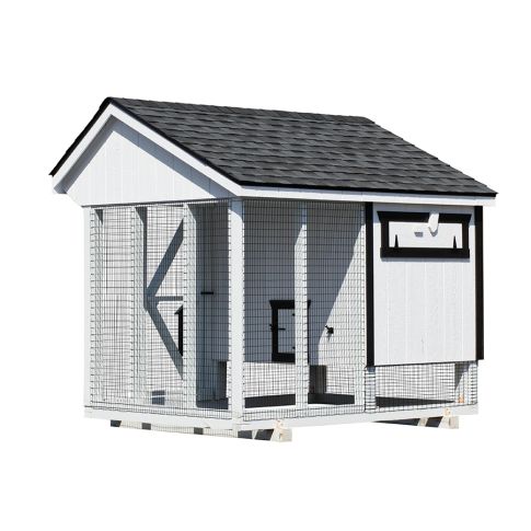 Amish Built 6×8 Combination Quaker Chicken Coop – White/White - The Henhouse Collection - Pet Houses Direct