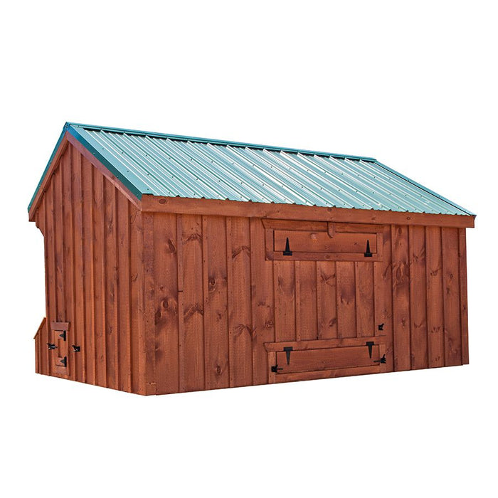 Amish Built 7W x 12L Quaker Chicken Coop with Board and Batten Siding - The Henhouse Collection - Pet Houses Direct