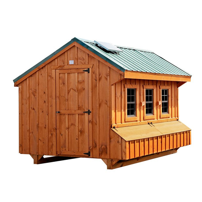 Amish Built 7W x 12L Quaker Chicken Coop with Board and Batten Siding - The Henhouse Collection - Pet Houses Direct