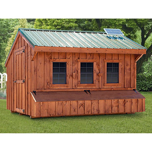 Amish Built 7W x 12L Quaker Chicken Coop with Board and Batten Siding - The Henhouse Collection - Pet Houses Direct