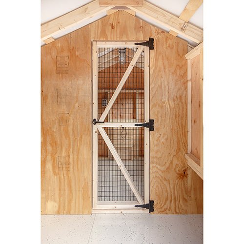 Amish Built 7W x 12L Quaker Chicken Coop with Feed Room and Board and Batten Siding - The Henhouse Collection - Pet Houses Direct