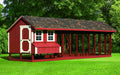 Amish Built 7W x 28L Combination Quaker Chicken Coop w/ Attached Run - The Henhouse Collection - Pet Houses Direct