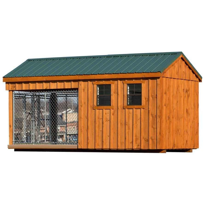 Amish Built 8 x 16 Outdoor Dog Kennel - The Dog Kennel Collection - Pet Houses Direct