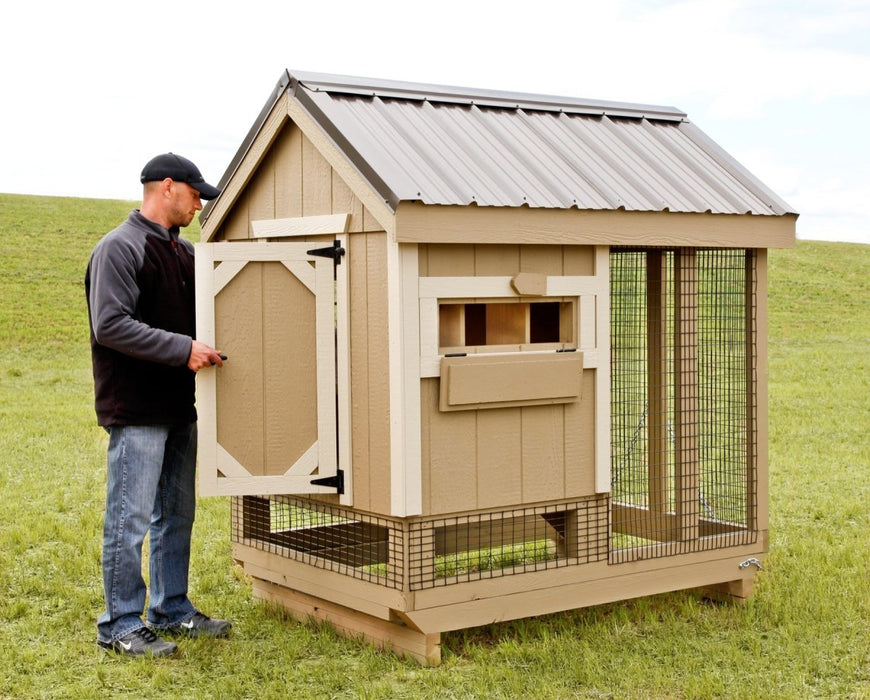 Amish Built Combination Chicken Coop w/ Attached Run 4' x 6'