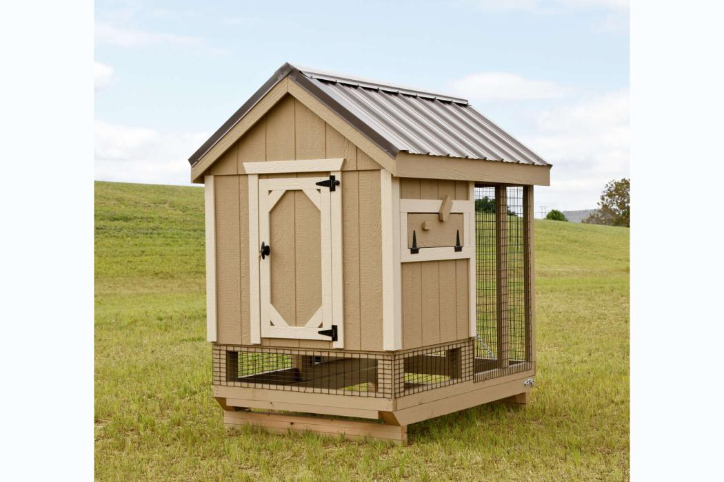 Amish Built Combination Chicken Coop w/ Attached Run 4' x 6'