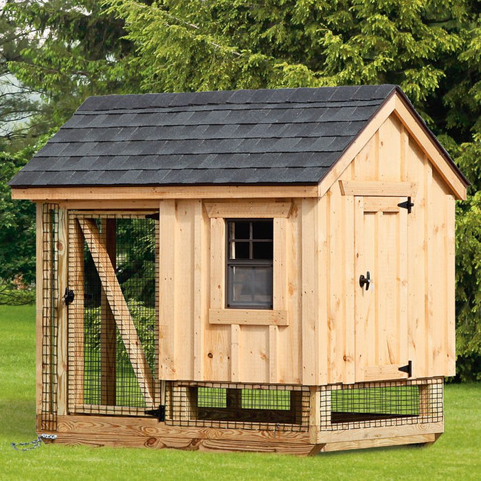 Amish Built Combination Chicken Coop w/ Attached Run 4' x 6'