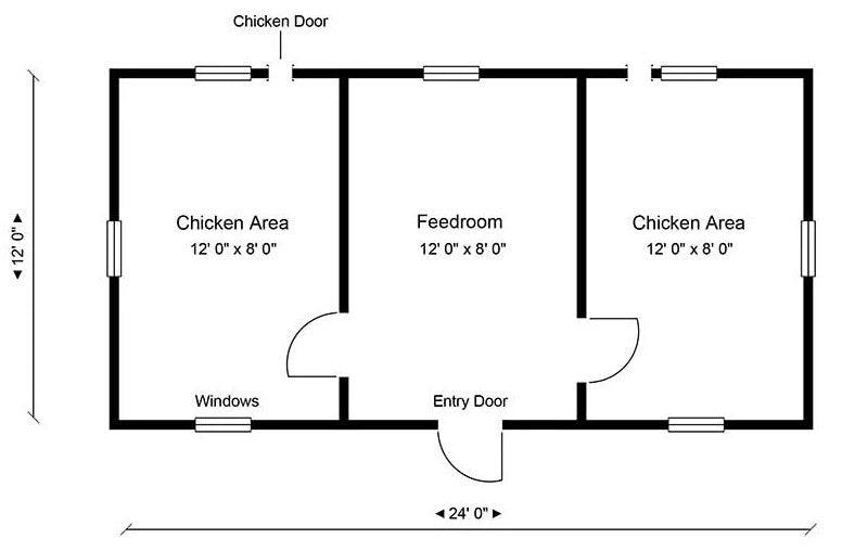 Amish Built Large 12W x 24L A - frame Chicken Coop - The Henhouse Collection - Pet Houses Direct