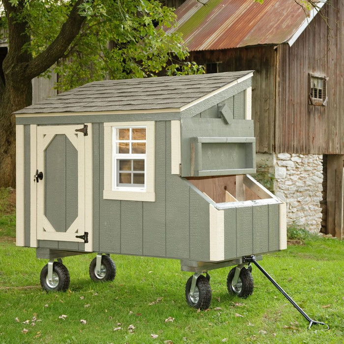 Amish Built Luxury 3W x 5L Lean - to Chicken Coop with Wheels - The Henhouse Collection - Pet Houses Direct