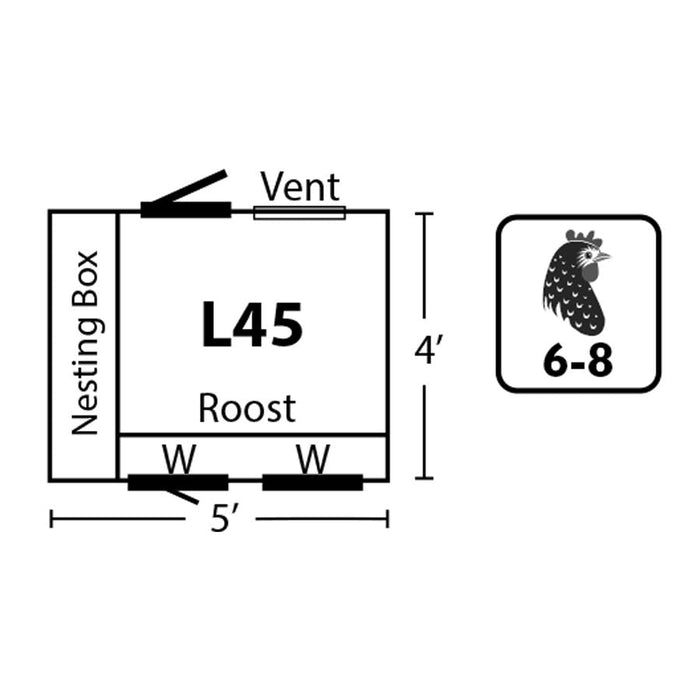 Amish Built Luxury 4W x 5L Lean - to Chicken Coop - The Henhouse Collection - Pet Houses Direct