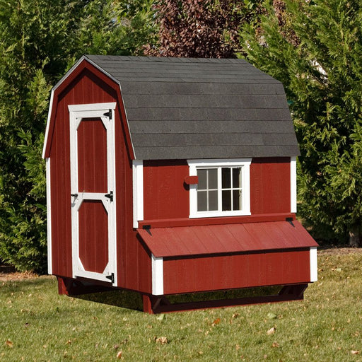 Amish Made 6W x 6L "The Dutch" Barn Style Chicken Coop - The Henhouse Collection - Pet Houses Direct