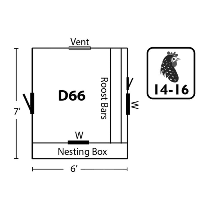 Amish Made 6W x 6L "The Dutch" Barn Style Chicken Coop - The Henhouse Collection - Pet Houses Direct