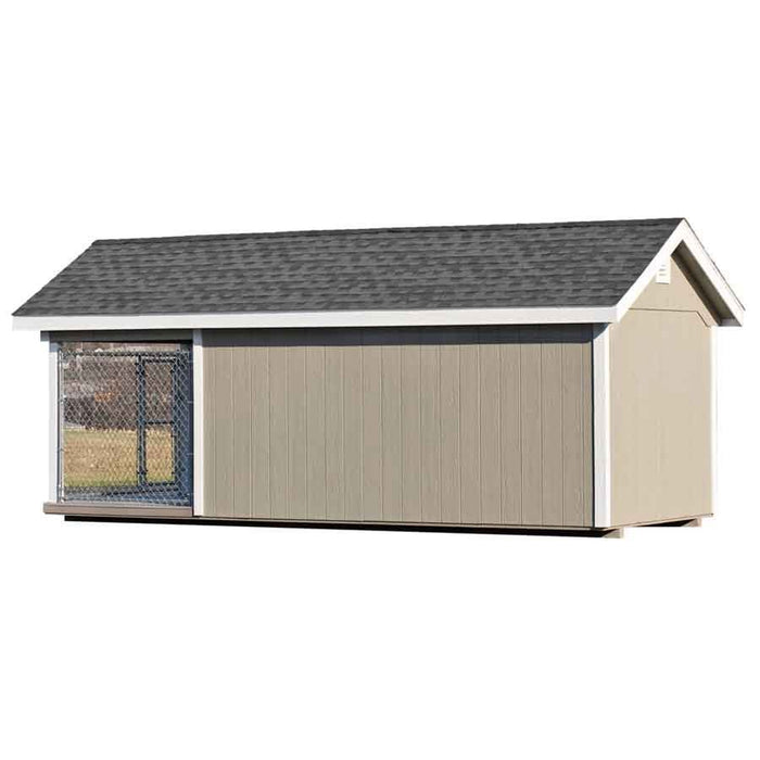 Amish Made 8 x 20 ft  1 Run Dog Kennel and Shed Combo Fully Assembled