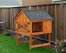 Amish Made Double Rabbit Hutch 4x4 ft with Board and Batten Siding - The Henhouse Collection - Pet Houses Direct