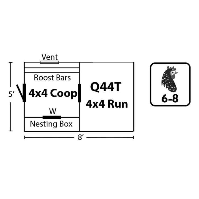 Amish Tractor Style 4W x 4L Quaker Chicken Coop with Run - The Henhouse Collection - Pet Houses Direct