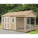 Fully Assembled 8 x 18 ft Amish Built Dog Kennel and Shed Combo - The Dog Kennel Collection - Pet Houses Direct