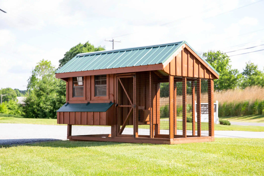 Amish Built 6×12 Combination Quaker Chicken Coop – Lt Gray/Black (Copy)