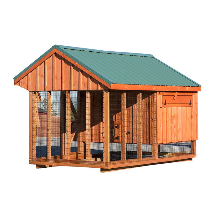 Amish Built 6×12 Combination Quaker Chicken Coop – Lt Gray/Black